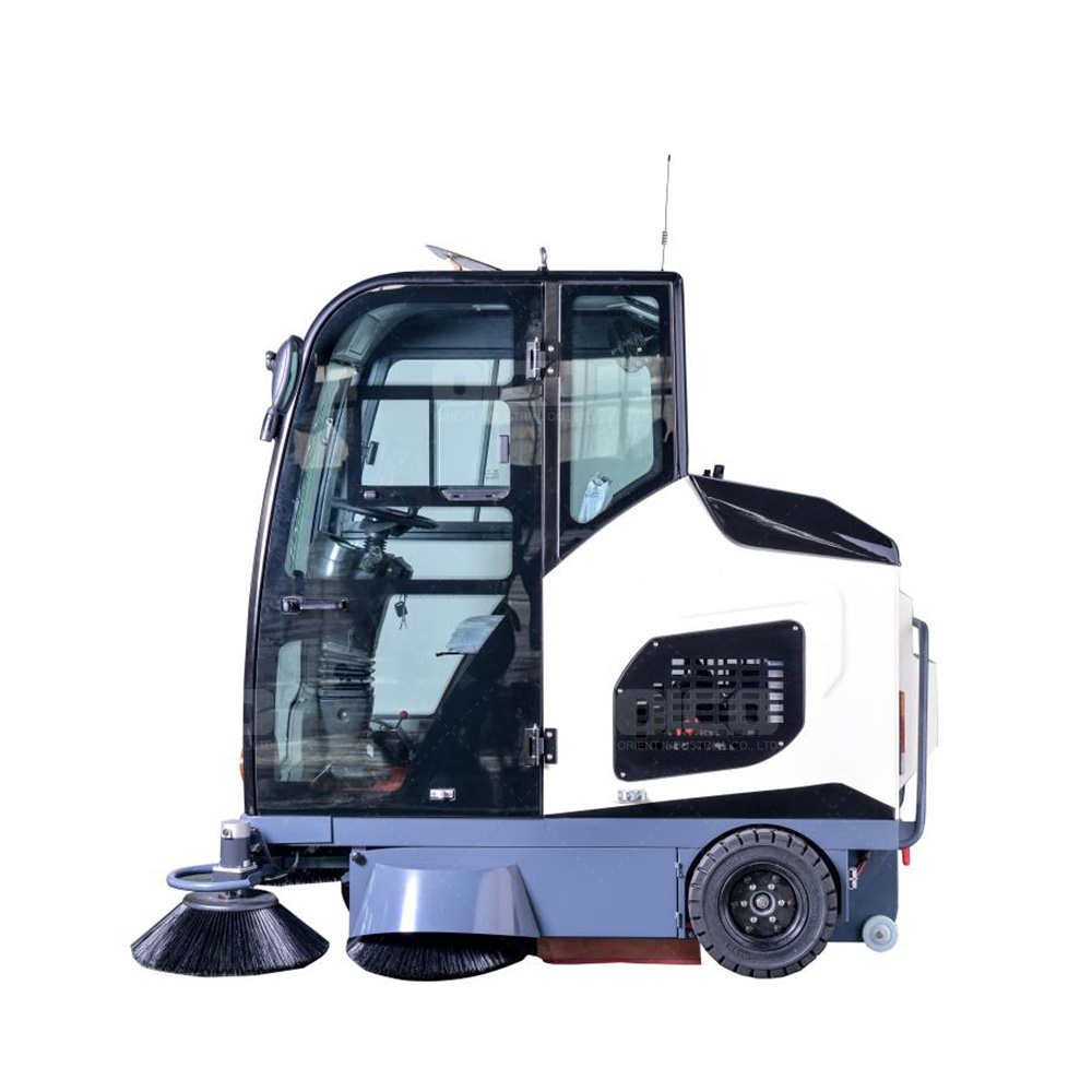 OR-E900 electric sidewalk sweeper ride on industrial sweeper